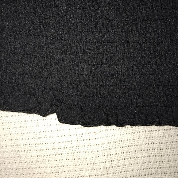 Black, scrunched, off shoulder crop top - Picture 3 of 3